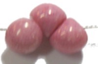 Glaskraal 8x9mm mushroom wit/roze gelust 10st