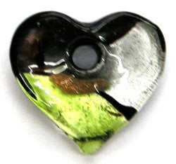 Glashanger 27x30mm zilver/groen/bruin p.s
