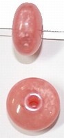 Kunststof kraal schijf 12x22mm rose per stuk