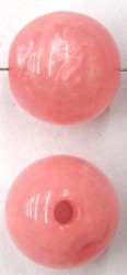 Kunststof kraal rond 14mm rose per stuk
