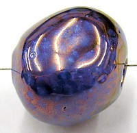 Keramische kraal 20mm lavendelblauw/goud p.st