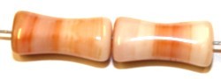 Glaskraal 15x7mm oranje/bruin gemelleerd 25st