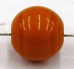Glaskraal rond ca.14mm opaque oranjerood 10 stuks