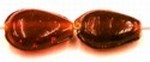Glaskr. druppel 13x10mm oranjerood 25 stuks