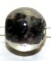 Glaskraal ca 8mm rond transp. zwarte kern 10st