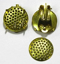 Oorclips met zeefje 14mm goudkleurig p.p.