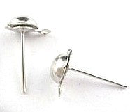 Oorsteker met 5mm halve bol met hangoog 2paar