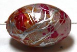 Ovale kraal 18mm geel/rose gemelleerd 5st.