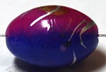 Ovale kraal 18mm blauw/fuchsia gemelleerd 5st.