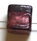 Glaskraal 12mm vierkant silverf. amethyst p.st