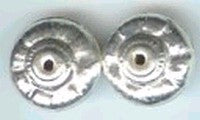 Verzilverde holle kraal 8x14mm 10 st
