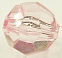 Kunststof facetkraal 25mm rose per stuks