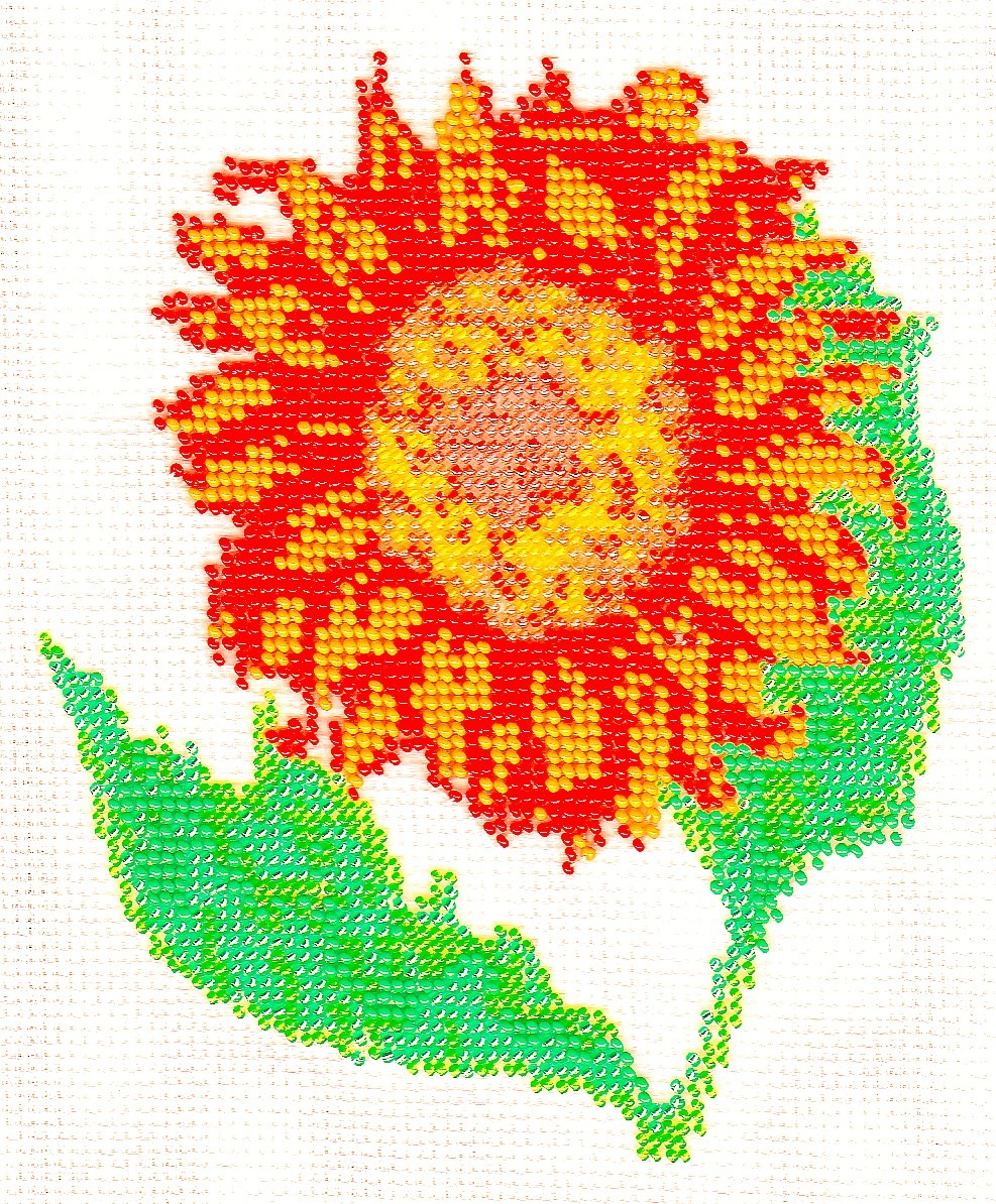 Borduurpakket Zonnebloem ornje 18x16cm