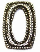 Metalen ring rechthoek bewerkt 32x21mm 3 stuks