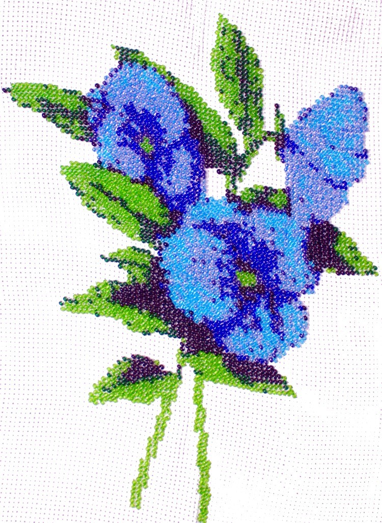 Borduurpakket Viooltjes met blad 24x18cm