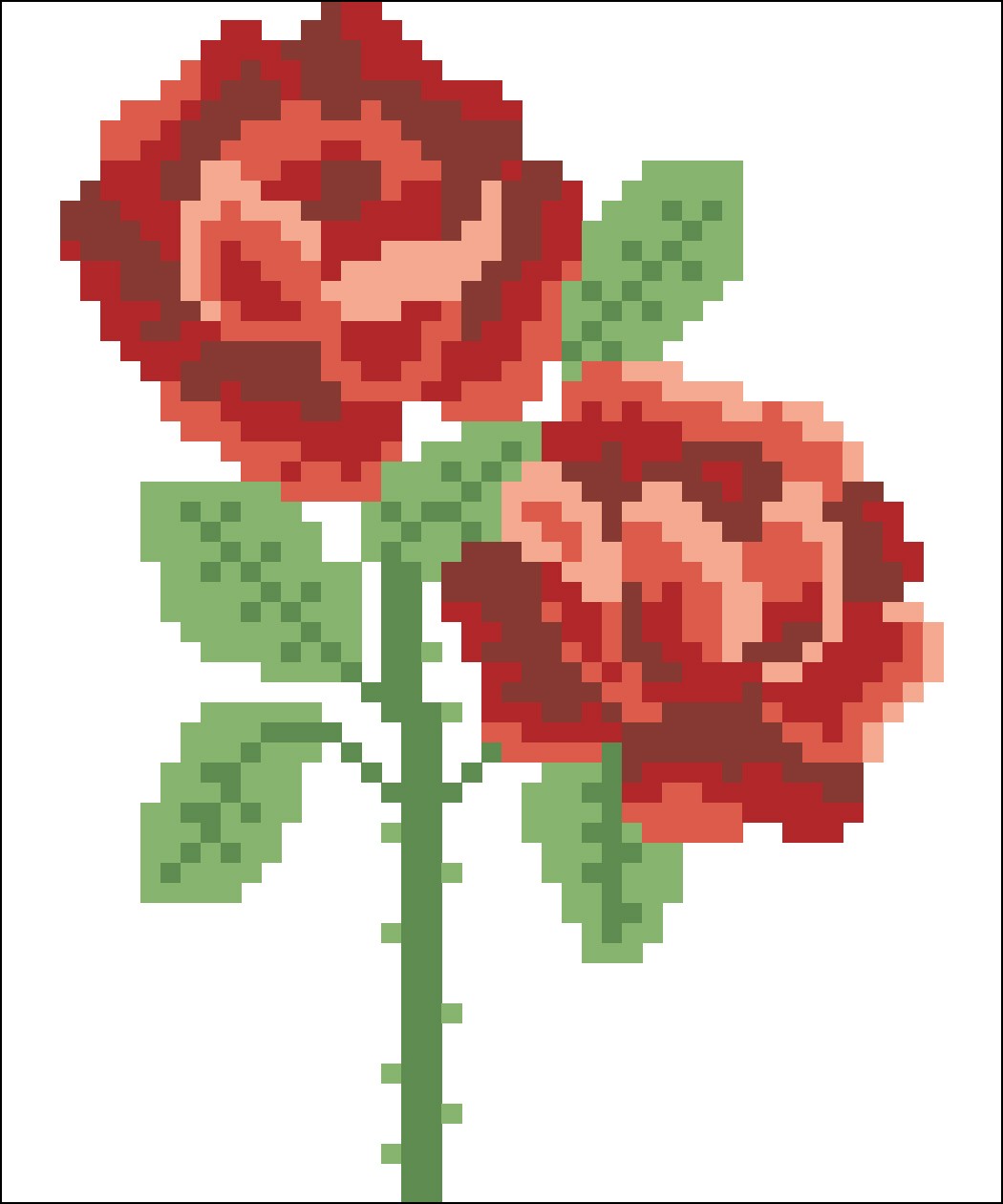 Borduurpakket rode rozen 14x11cm