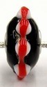 Pandorastyle kr. verz. 3mm gat 12x20mm zwart/rood/