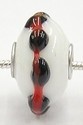 Pandorastyle kr. verz. 3mm gat 12x20mm wit/rood/zw