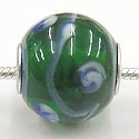 Pandorastyle kr. verz. 3mm gat 15mm rond tr.groen/