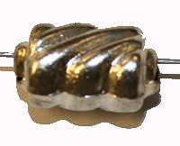 verzilverde holle kraal 14mm 10st