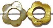 Schelpkraal open bloem 15mm bruin 5 stuks