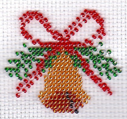 Borduurpakket kerstklok 7x7cm