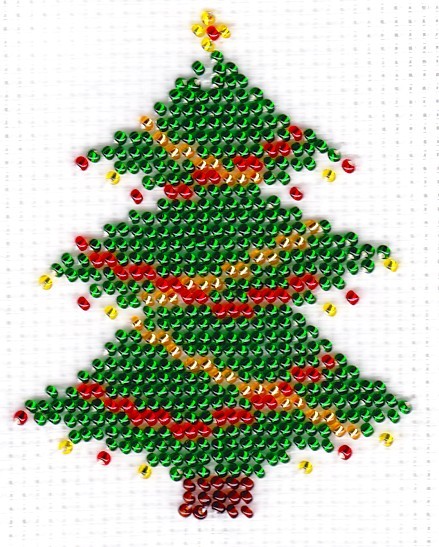 Borduurpakket kerstboom 8x11cm