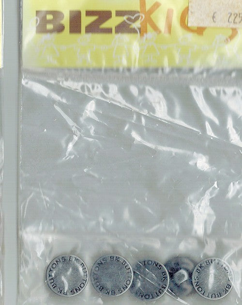 Knoop metaal 17mm rond grijs 5st