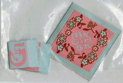 Applicatie My Girl in bloemen 1x40mm + 2x20mm rose