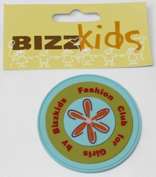 Applicatie Girls Club rond 6cm blauw