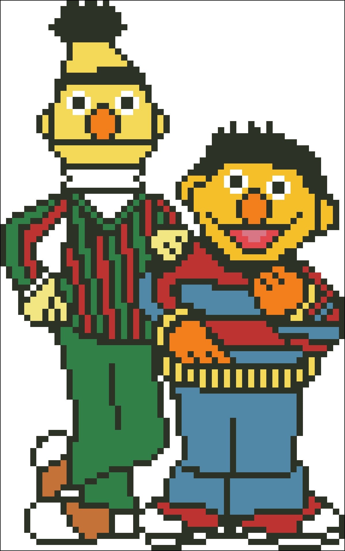 Borduurpakket bert en ernie 2 20x13cm