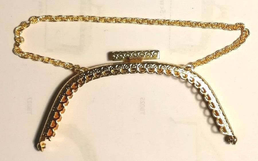 Tasbeugel 11cm gebogen goudkl. met ketting 2st