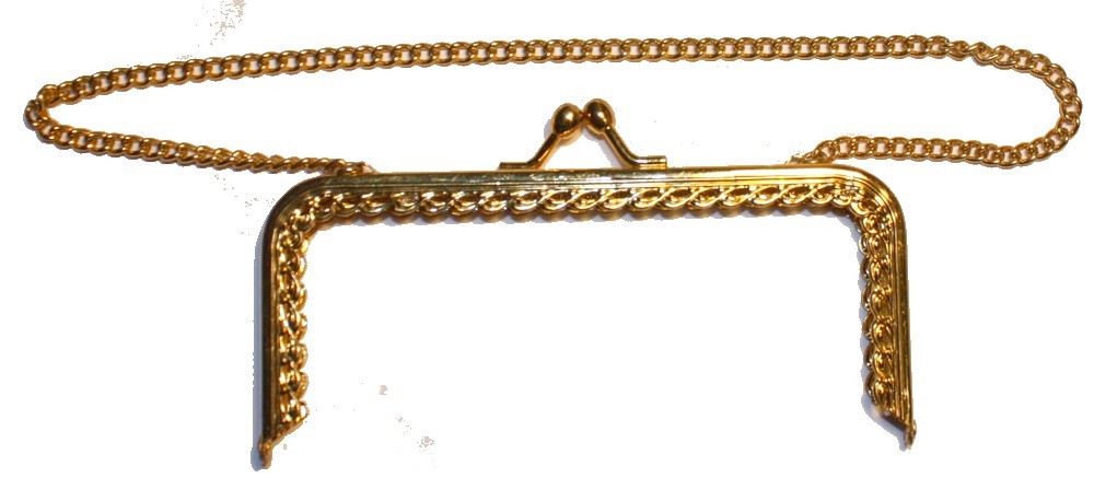 Tasbeugel 12cm recht goudkl. met ketting p. st
