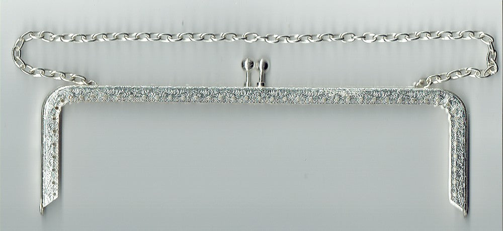 Tasbeugel 20cm recht verzilverd bew.met ketting