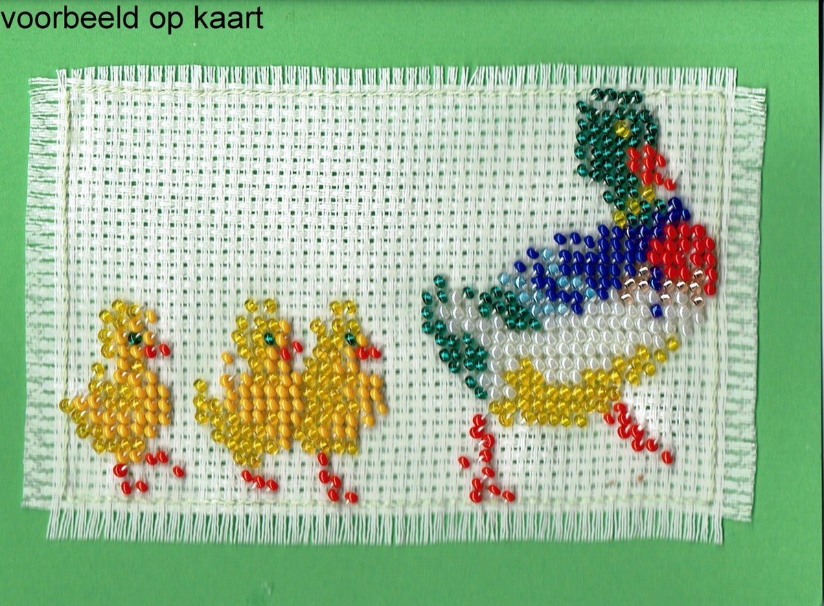 Borduurpakket eend met kuikens 6x11cm.