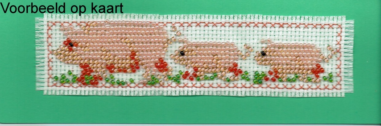 Borduurpakket varkentjes 16x4cm