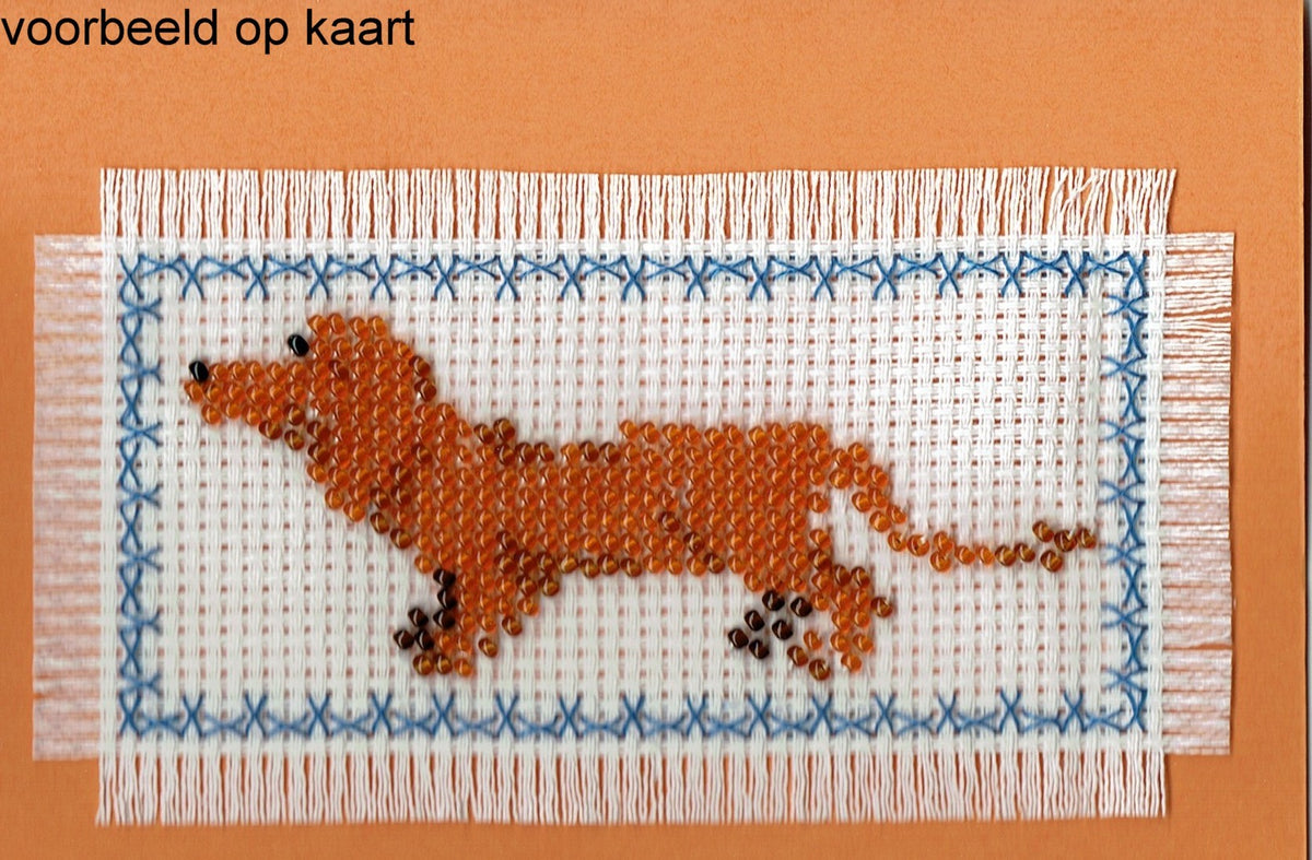 Borduurpakket Teckel 4x10cm