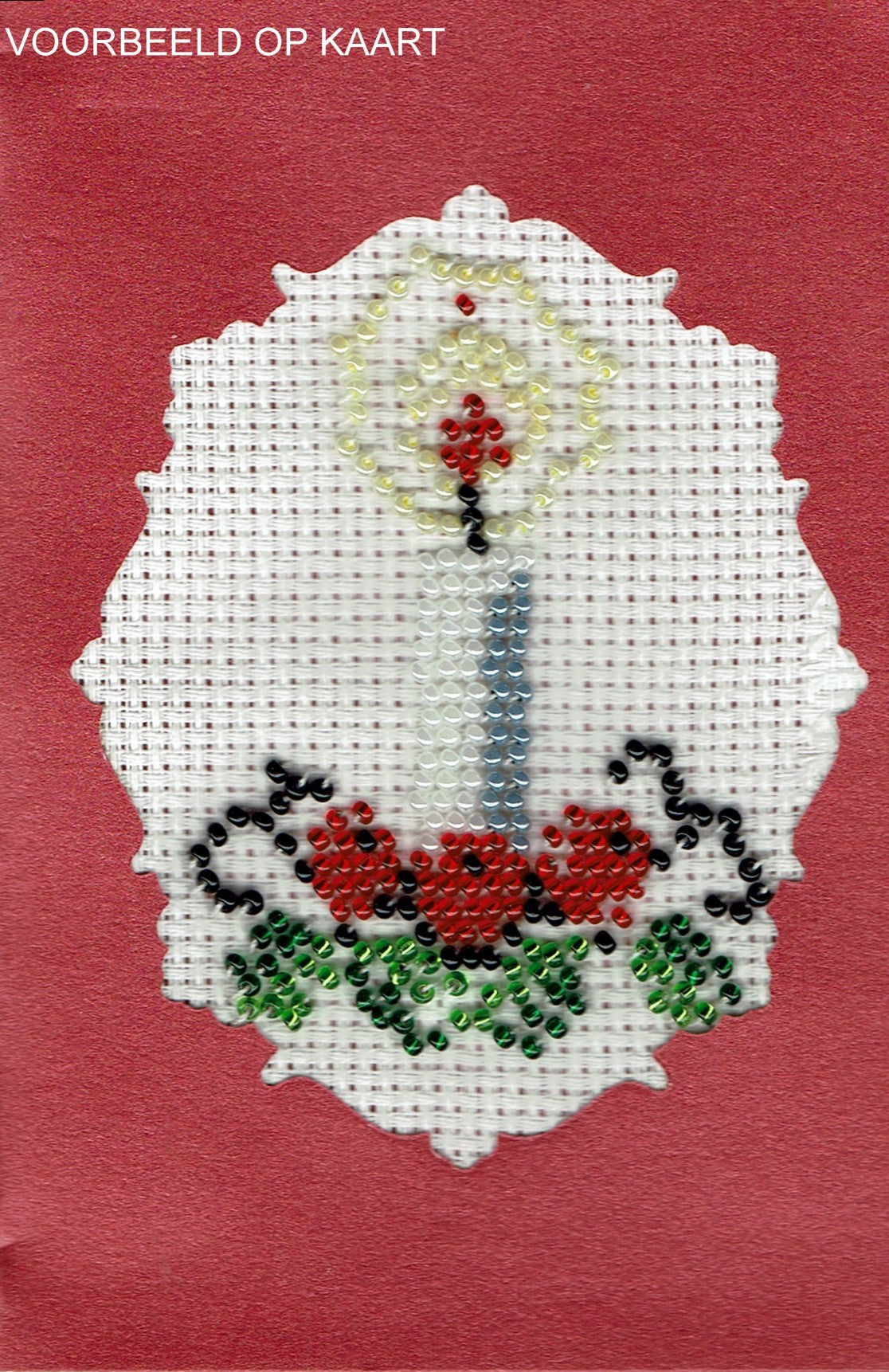 Borduurpakket brandende kaars 7x9cm