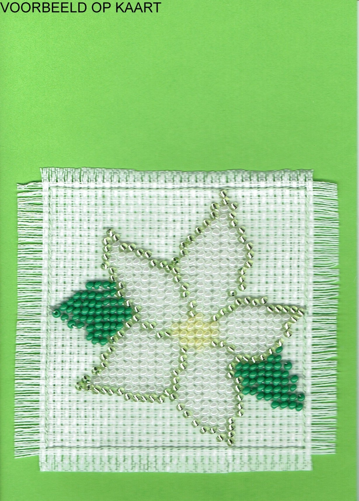 Borduurpakket Kerstster wit 4x6cm