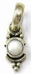 Zilveren hanger 17mm met hangoog en parel