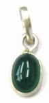 Hanger 11mm zilver met groene steen