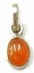 Hanger 11mm zilver met oranje steen