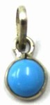 Hanger 11mm zilver met turkoois