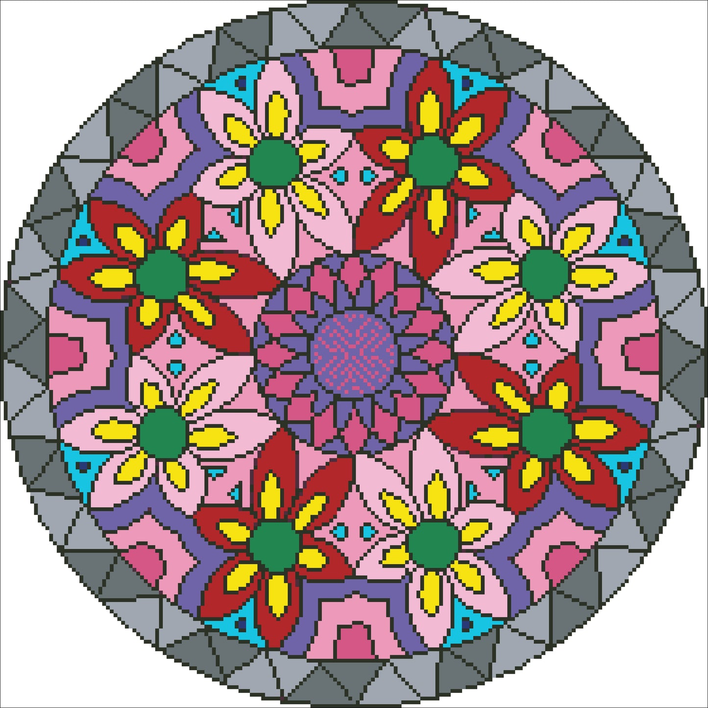 Borduurpakket kralen Mandala 42x42cm