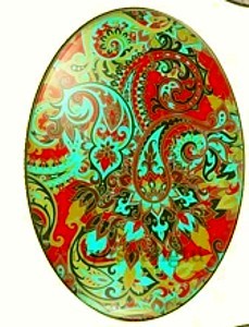 Cabochon 30x40mm orientale figuren