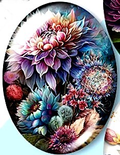 Cabochon 30x40mm Pioenrozen