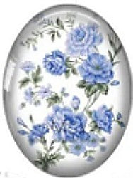 Cabochon 18x25mm bloemen