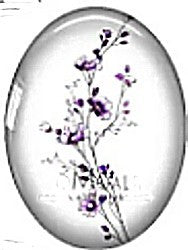 Cabochon 18x25mm bloemen