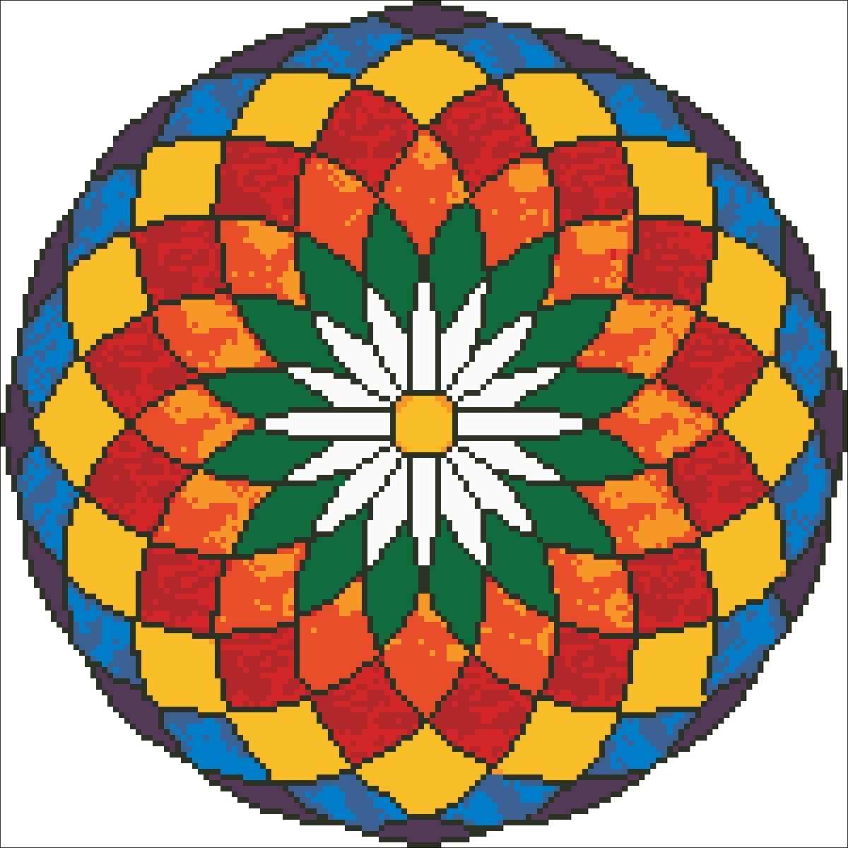 Borduurpakket kralen Mandala 33x33cm