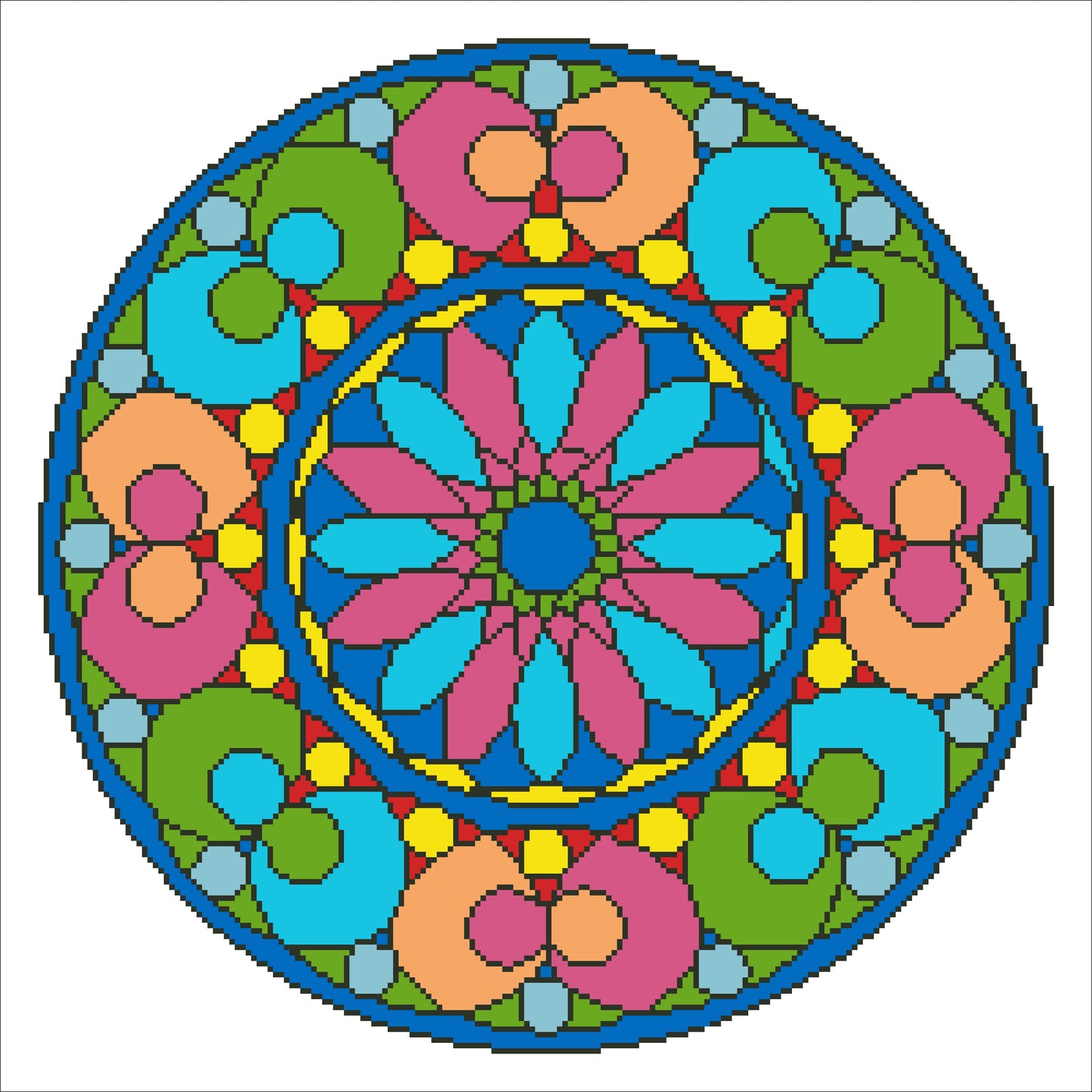 Borduurpakket kralen Mandala 43x43cm